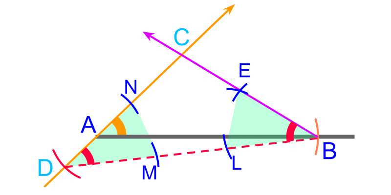 construction of triangle SA difference between 2 sides