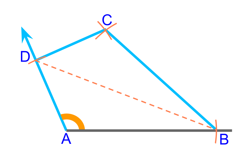 construction of kite with 2 unequal sides, angle