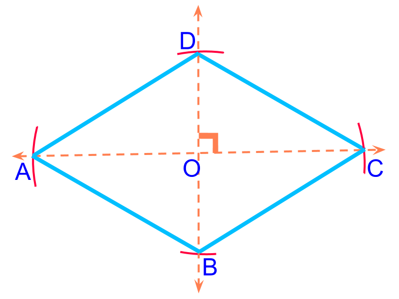 construction rhombus two diagonals