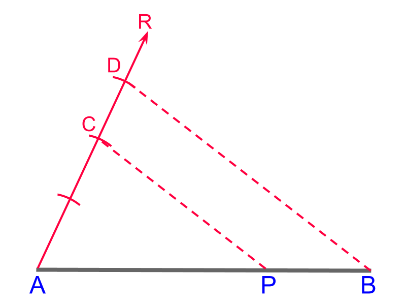 dividing a line using similar triangles