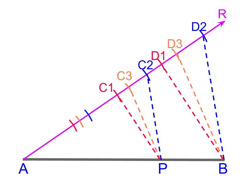 dividing a line using similar triangles